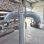 Tuyaux de ventilation de réservoirs galvanisés – Coude 90 degrés avec bride (fabrication sur mesure)